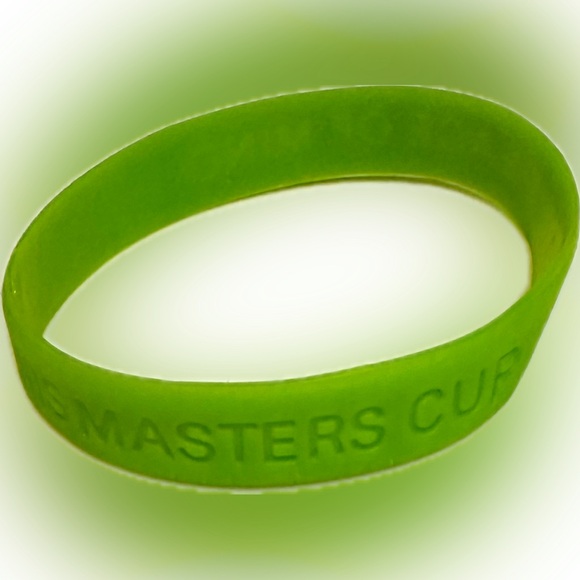 RARE TENNIS MASTERS CUP PEACE OF MIND GREEN SILICONE BRACELET RUBBER JEWELRY - Picture 5 of 13